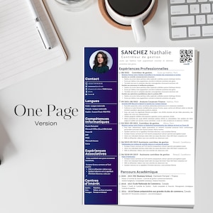 Modèle de CV + lettre de Motivation français France original, Lebenslauf modifiables originaux et organisés en quelques Minutes avec Canva