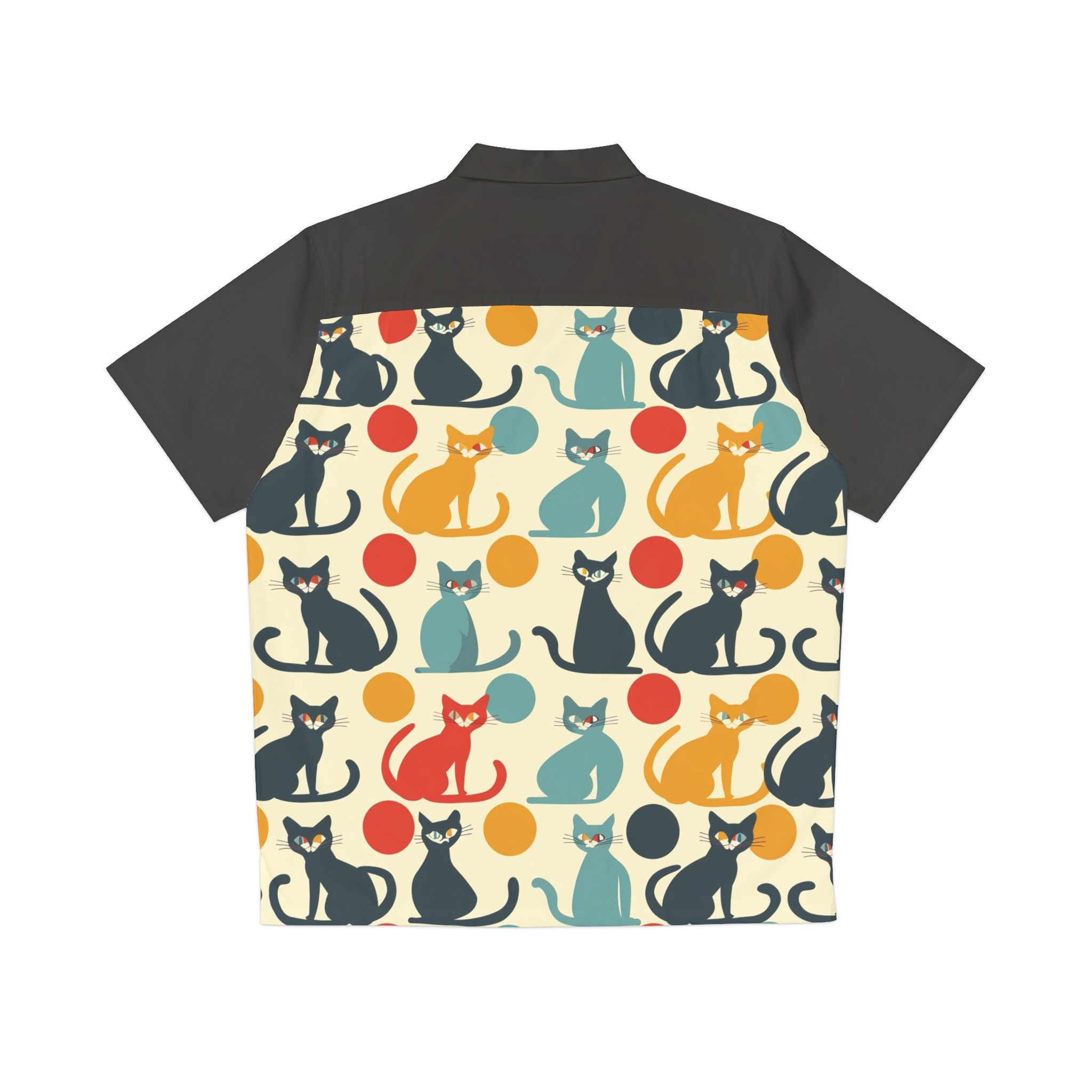 Cats Retro Vintage-inspired Hawaiian Shirt, 1950s/60s style
