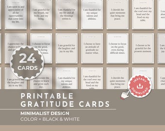 Gratitude Affirmation Cards | Printable | BoHo | 24 Cards PDF