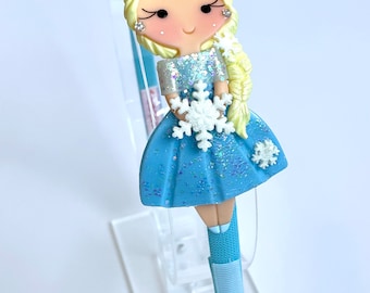 Fascia per capelli da principessa fatta a mano – accessorio per capelli a forma di fiocco di neve congelato