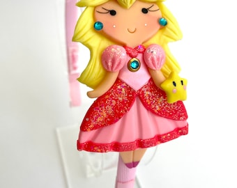 Diadema de princesa Peach / Lazo para disfraz hecho a mano.