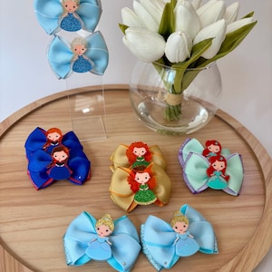 Fairytale Princess Hair Bows – Handmade Boutique Clips for Girls - Princess Bows .