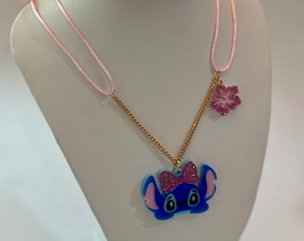 Handgemachte Blau Alien Acryl Halskette • Kinder Schmuck Geschenk.