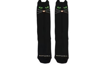 Meow socks - Cat socks - adorable socks - Cute socks - black socks - gift for kids - Christmas gift - Valentine's Day gift .