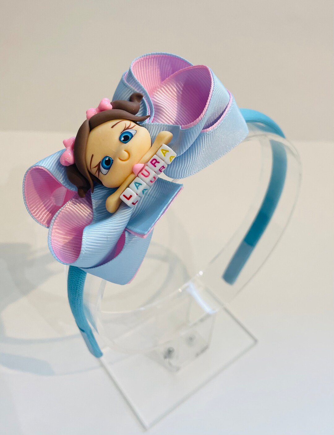 Personalized Biscuit Doll Hair Bow Bows With Name Unique and Beautiful