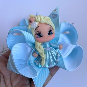 Ice Queen Bow | Frozen Hair clip | Princess Frozen bow | Princess Frozen Headband - Costume Princess.
