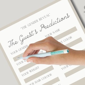 Predicciones de invitados de revelación de género y mensaje personal / Carta al feto, Baby Shower, Juego de fiesta de embarazo, Descarga digital