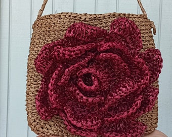Crossbody crochet purse ROSE
