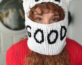balaclava, bonnet, cat ears, be good, piercing