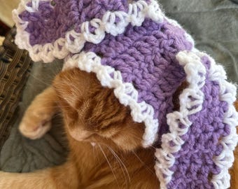 Hat/bonnet/cap for cat bunny, frog, devil, sunflower, dinosaur, minion