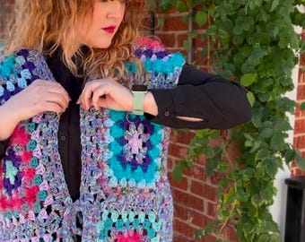 crochet vest UNICORN