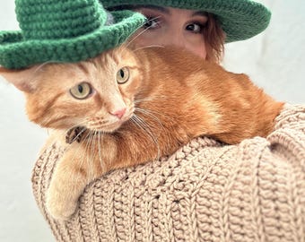 Matching hat for cat and you/ crochet  Fedora / cowboy hat