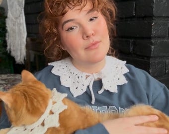 Matching lace collars for cat/small dog  and their human