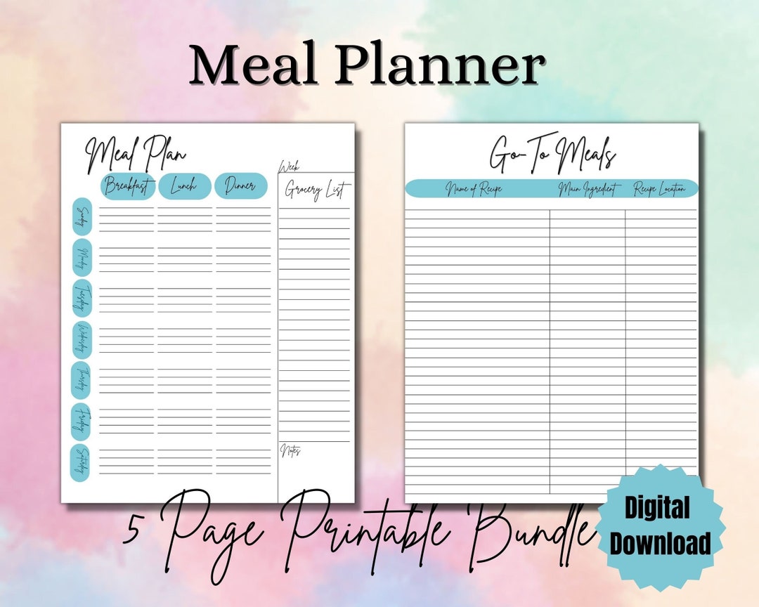 Weekly Printable Meal Planning Suite With Pantry Inventory, Freezer ...