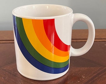 Vintage 80&#39;s Rainbow Coffee/Tea Mug