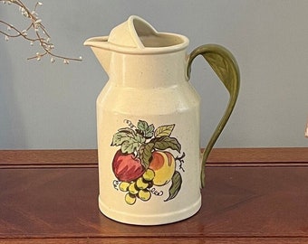 Vintage Metlox Poppy Trail Hand Painted Fruit Pitcher, Made in California