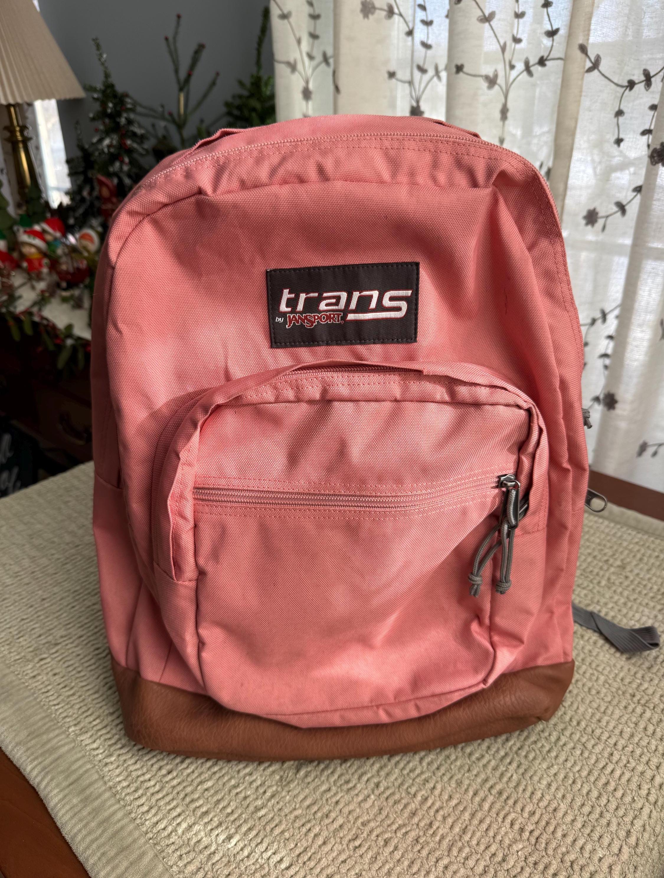 Trans by Jansport Backpack, Salmon Pink, Leather Bottom - Etsy