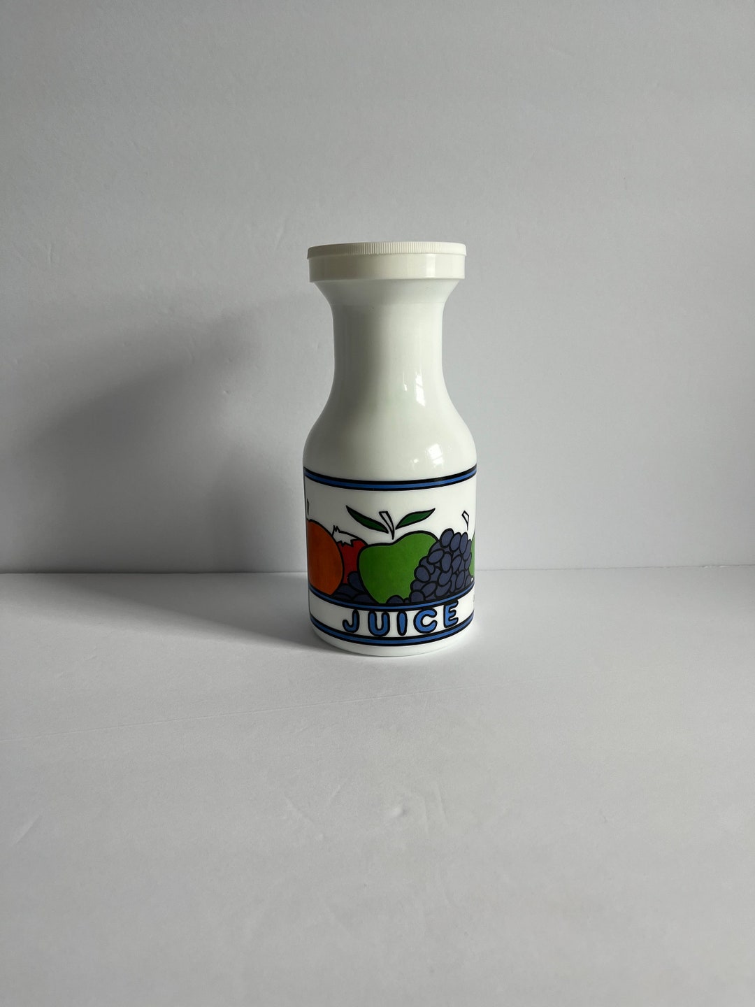 Visual Reference: Vintage 80 S Bonjorno Milk Glass Juice Bottle Made In