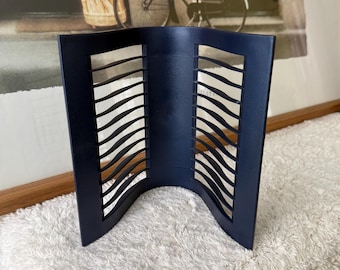 Vintage Tenex 12-Slot CD Holder | Blue Desktop Rack | Retro Y2K Funky Wave Media Storage