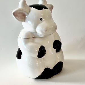 RARE Vintage R.H. Macy & Co. Cow Ceramic Cookie Jar, Cow Decor