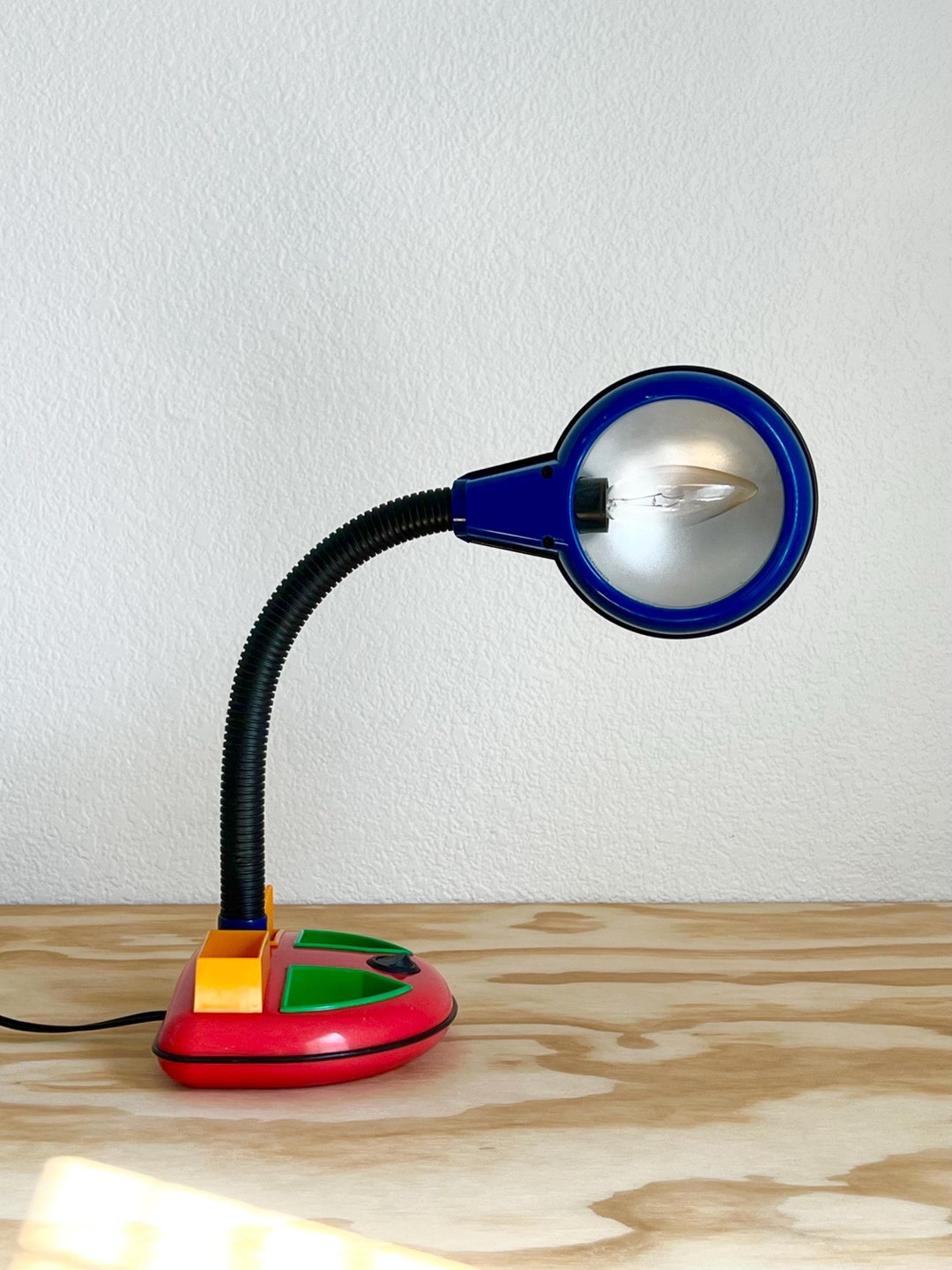 Vintage 1980's Rabbit Tanaka Gooseneck Memphis Desk Lamp & Organizer - Etsy