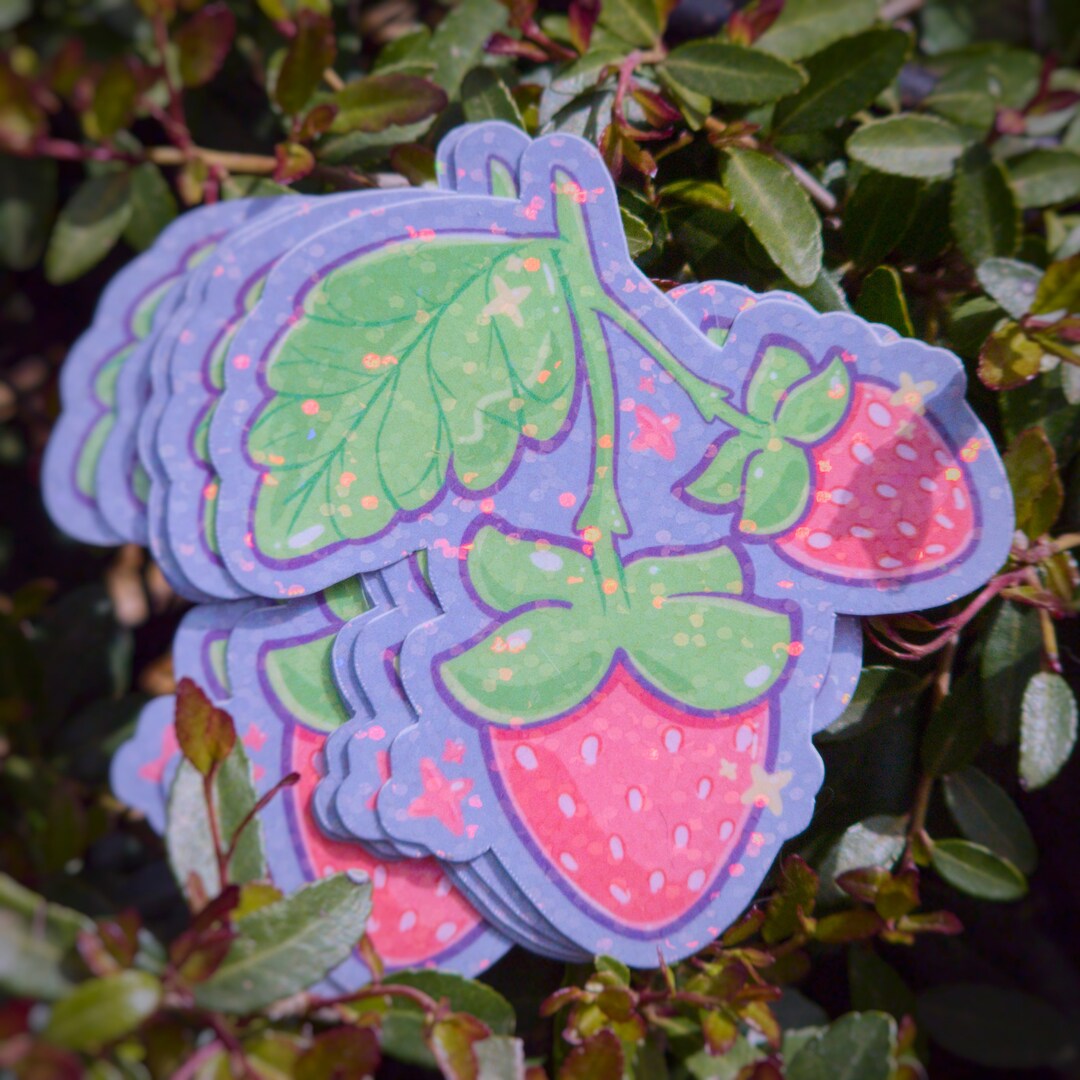 2.5 Kawaii Strawberry Sticker Cute Fruit Spring Strawberry Vinyl Decal ...