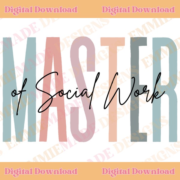 Master Degree Svg Png Master of Social Work SVG PNG | Master Degree Svg Png | MSW Graduate Svg Png | Master Degree Design Svg Png