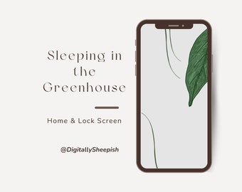 Minimalist Leaf iPhone Wallpaper: Green Academia (Digital Download)