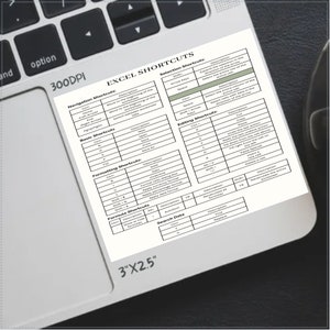 Scorciatoie di Excel / Foglio informativo di Excel / Scorciatoie di Excel per Windows / Adesivo digitale / PNG / PDF