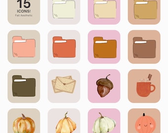 Fall Aesthetic Folder Icons | Pumpkin Patch Desktop Organizer (Digital Download)