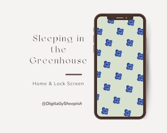 Floral Phone Wallpaper: Sleeping in the Greenhouse Design (Digital Download)