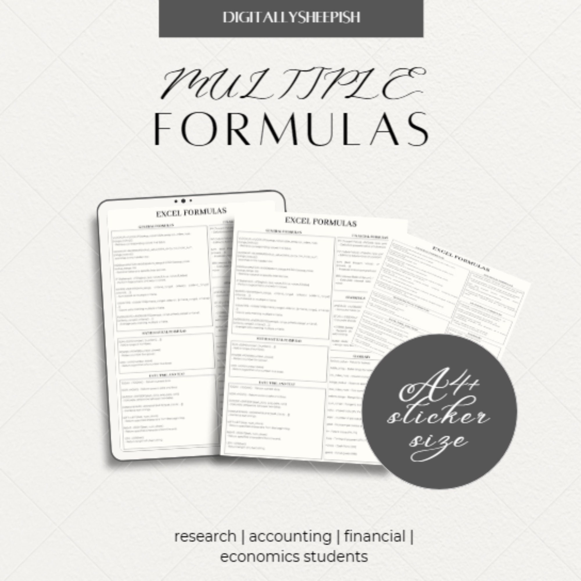 Excel Functions Excel Cheat Sheet Excel for Windows and Mac Digital and ...