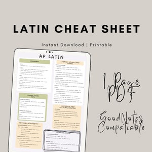 AP Latijns spiekbriefje | Afdrukbaar spiekbriefje | Goede notities | Studiegids Latijn | Latijnse noten