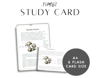 Mushroom Anatomy Flashcard: Fungi Study Guide (PDF Download)