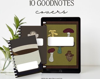 Dark Academia GoodNotes Covers, Digital Notebook Covers (PNG & PDF)
