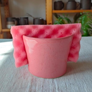 Sponge holder, Napkin holder ceramic, Kitchen sink storage, Pottery sponge organizer, Sink sponge rack, Ceramic housewarming gift for her