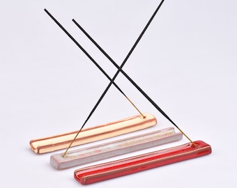Ceramic incense stick holder, handmade incense holder for sticks, boho incense burner for meditation, extra long incense holder minimalist