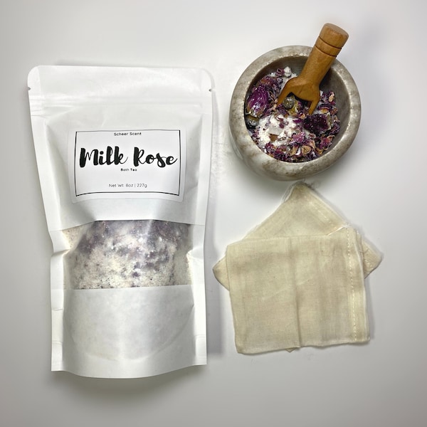 Herbal Bath Tub Tea Refill | Bath Salts With Botanicals | Milk Bath Teas With Rose | Natural Bath Product | Luxury Bath Soaks