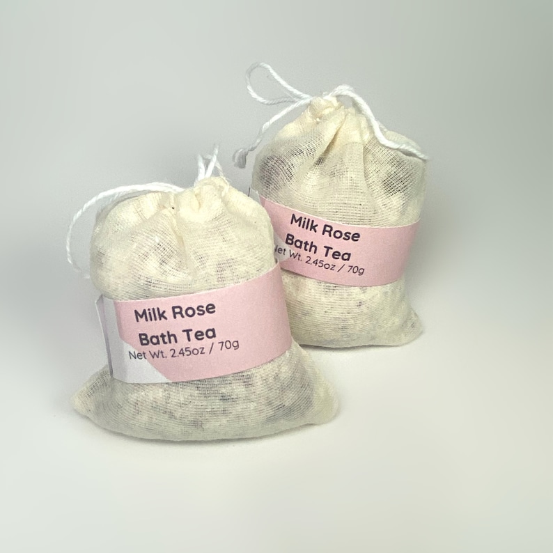 Herbal Bath Tub Tea Bath Salts With Botanicals Milk Bath Tea With Rose, Chamomile and Lavender Natural Bath Product Mothers Day Gift image 4