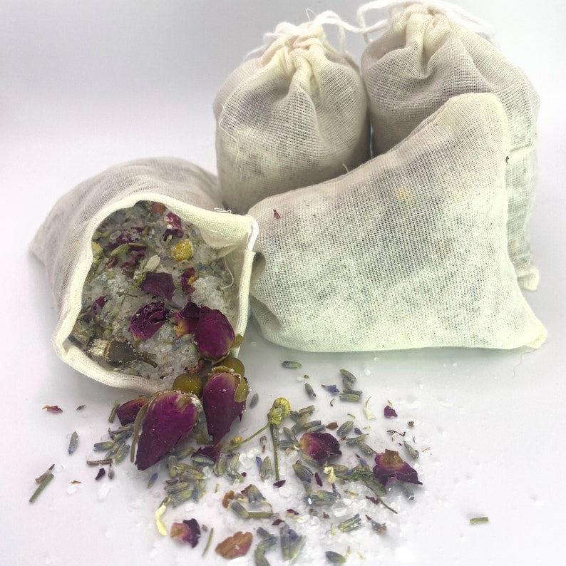 Herbal Bath Tub Tea Bath Salts With Botanicals Milk Bath Tea With Rose, Chamomile and Lavender Natural Bath Product Mothers Day Gift image 9
