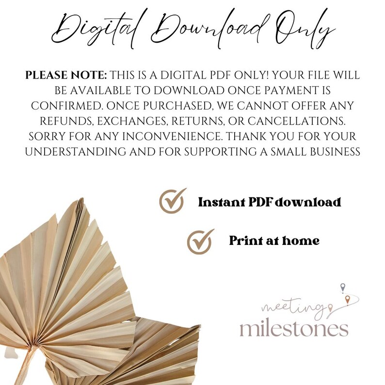 K&ouml;nnte beinhalten: Nur digitaler Download. Sofortiger PDF-Download und Ausdruck zu Hause. Dies ist ein digitales PDF-Dokument. Ihre Datei steht zum Download bereit, sobald die Zahlung best&auml;tigt wurde. Nach dem Kauf k&ouml;nnen wir keine R&uuml;ckerstattungen, Umtausche, R&uuml;ckgaben oder Stornierungen anbieten. Entschuldigung f&uuml;r etwaige Unannehmlichkeiten. Vielen Dank f&uuml;r Ihr Verst&auml;ndnis und Ihre Unterst&uuml;tzung eines Kleinunternehmens. meeting milestones