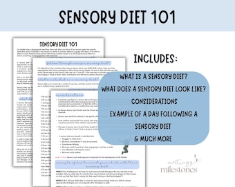 Sensory Diet 101: Activities & Information Handout (Digital Download)