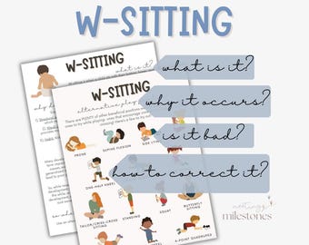 W-Sitting Handout, Pediatric Occupational Therapy, Parent Resource, Early Intervention