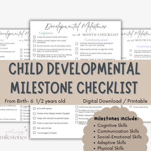 Checklist ontwikkelingsmijlpalen voor kinderen (geboorte tot 6 1/2 jaar), afdrukbare mijlpalenlijst, checklist ontwikkeling kind