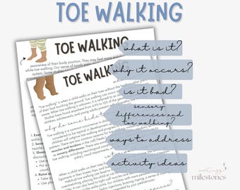 Toe Walking, Pediatric Occupational Therapy, Parent Resources, Developmental Handout, Pediatric Physical Therapy