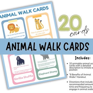 Paseos con animales, tarjetas de movimiento de animales, terapia pediátrica, actividades de conciencia corporal, ejercicios de coordinación, actividades de motricidad gruesa