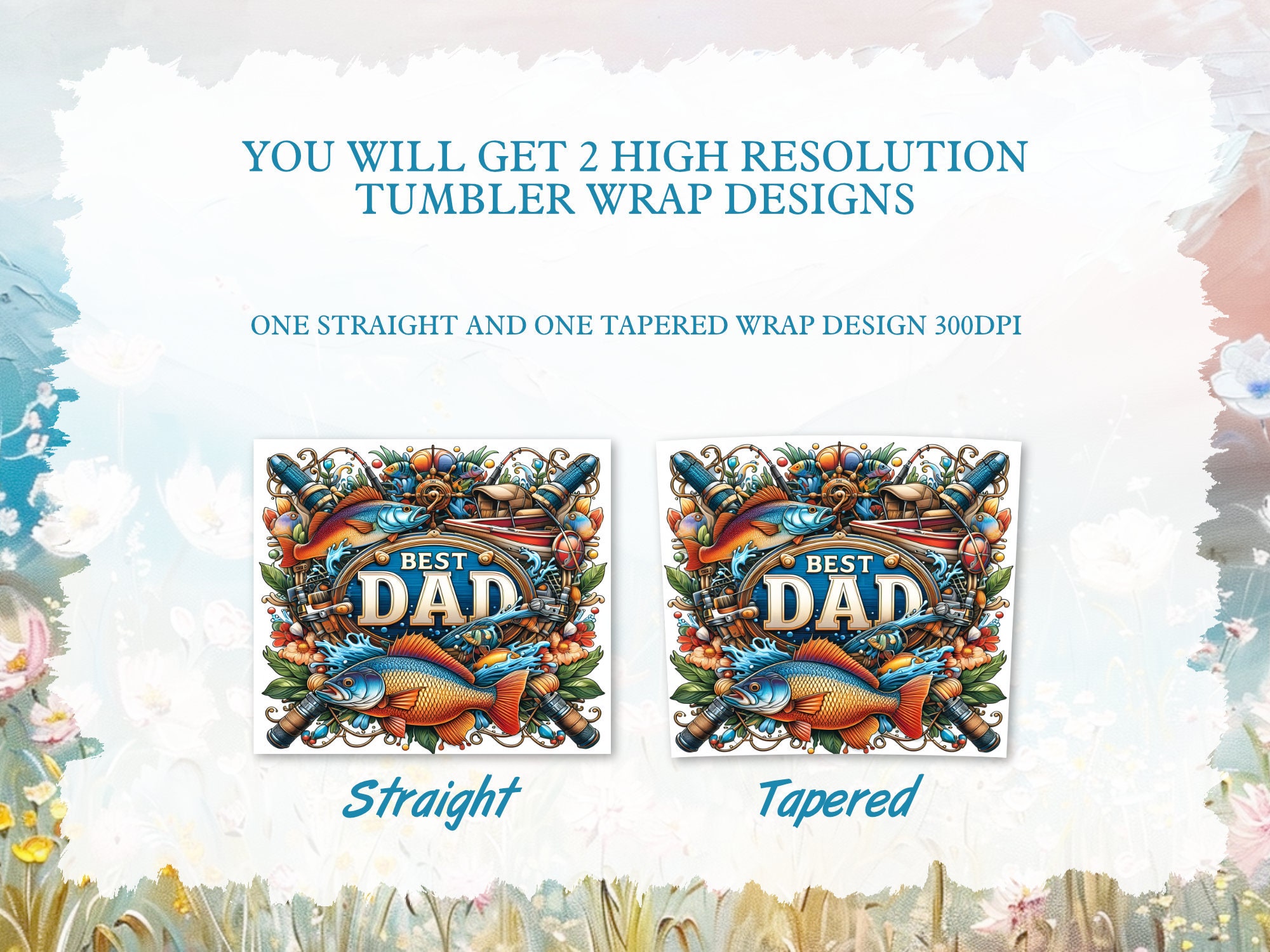 Best Dad Tumble Wrap, 20 Oz Skinny Tumbler Sublimation Design PNG ...