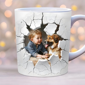 Envoltura para taza con agujero 3D, plantilla para taza de 11 oz y 15 oz, envoltura para taza con foto, diseño de sublimación de taza, plantilla para envoltura de taza, descarga digital instantánea PNG