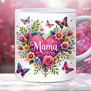 Mama Mug Wrap, 11oz, 15oz PNG Digital Download, Mothers Day Mug Wrap, Birthday Mom Mug Wrap Gift, The Best Mom Ever, Mom Quote Mug Wrap