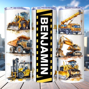 Construção Adicionar nome Tumble Wrap, 20 oz Skinny Tumbler Sublimation Design PNG, Copo de dia dos pais, Copo de aniversário do pai